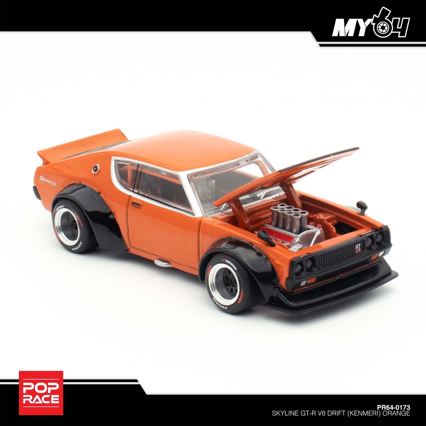 [Pop Race] Nissan Skyline GT-R V8 Drift (Kenmeri) - Orange