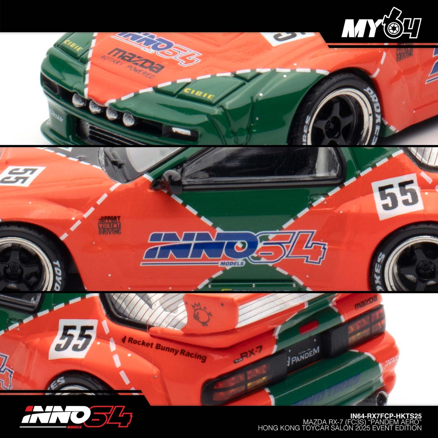 [INNO64] 1:64 Mazda RX7 (FC3S) "Pandem AERO" Hong Kong Toy Car Salon 2025