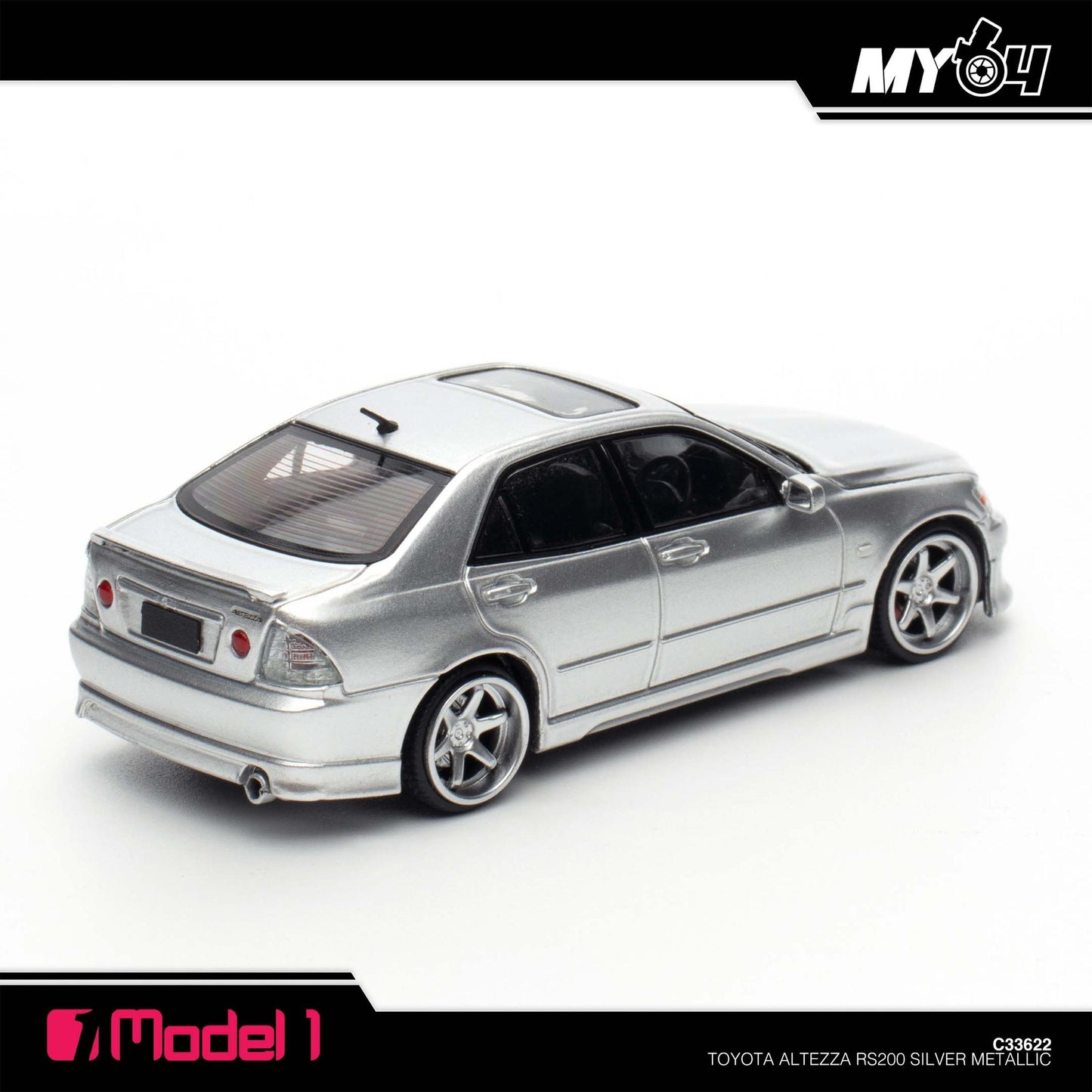 [Model1] 1:64 Toyota Altezza RS200 SXE10 - Silver Metallic