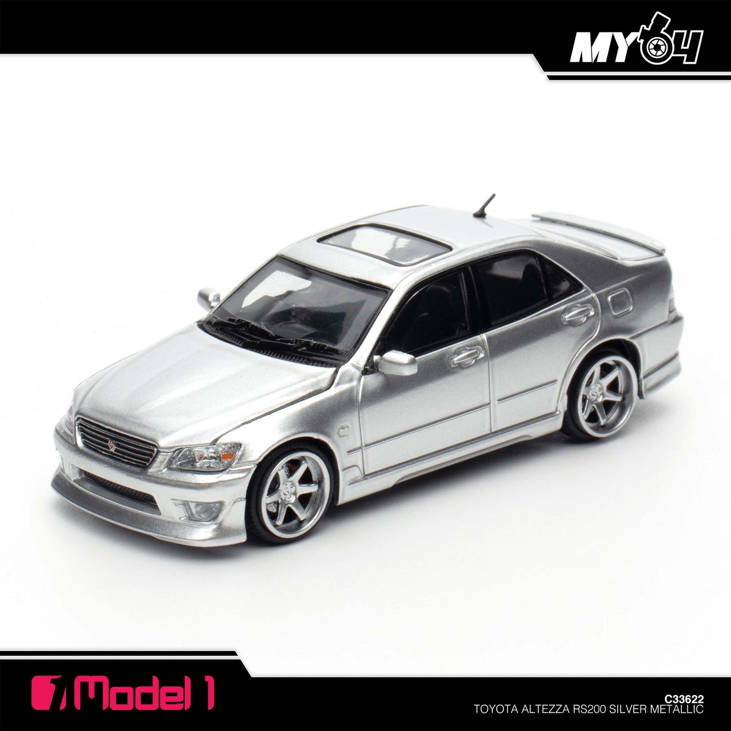 [Model1] 1:64 Toyota Altezza RS200 SXE10 - Silver Metallic