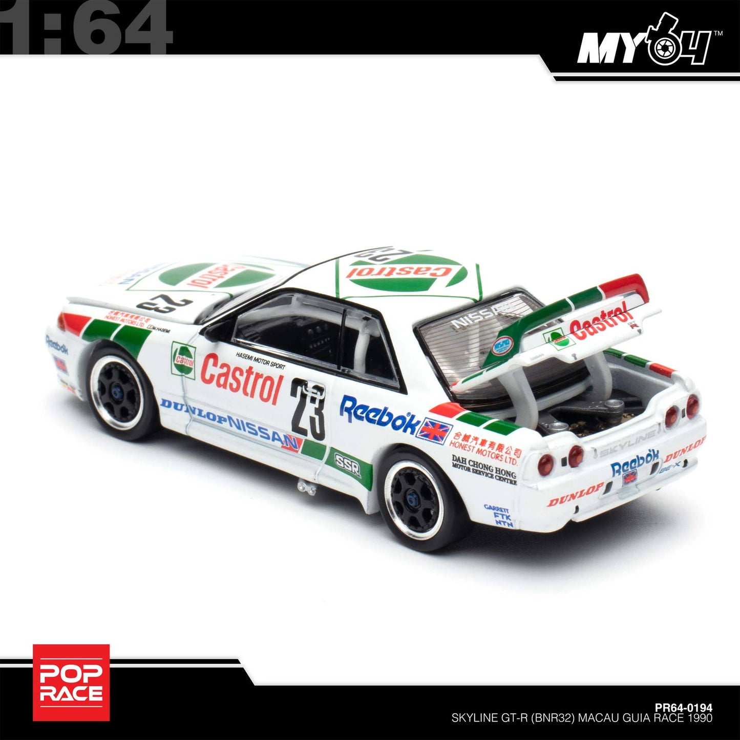 [Pop Race] 1:64 Nissan Skyline GT-R R32 Macau GUIA Race 1990 Winner