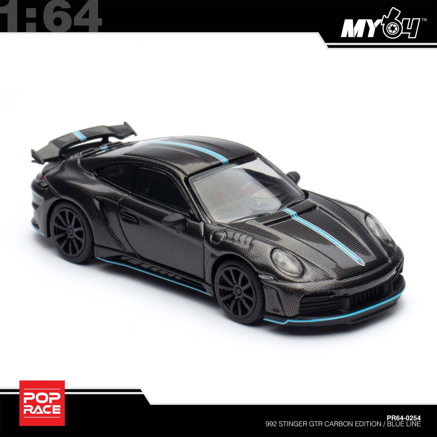 [Pop Race] 1:64 992 Stinger GTR Carbon Edition (Blue Line)