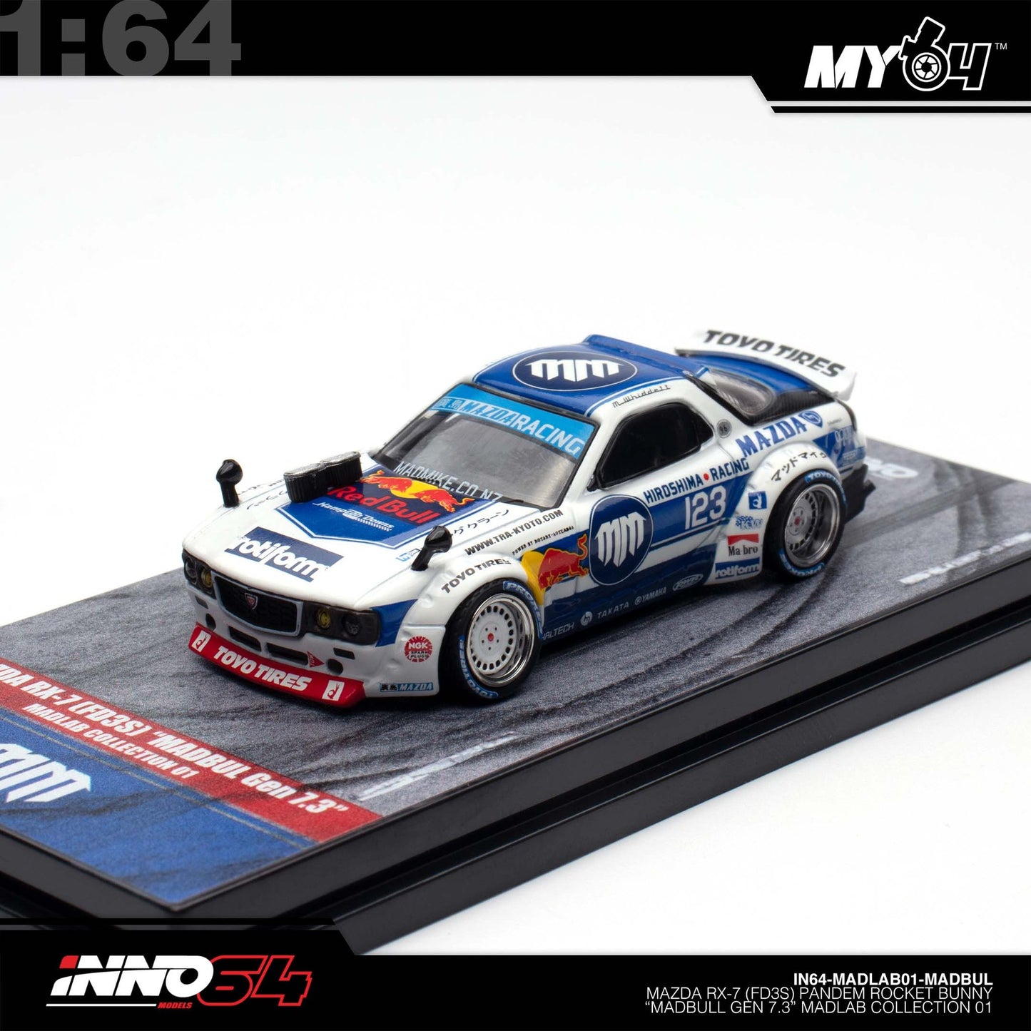 [INNO64] 1:64 Mazda RX7 (FD3S) "Pandem Rocket Bunny" MADBUL MADLAB COLLECTION 001