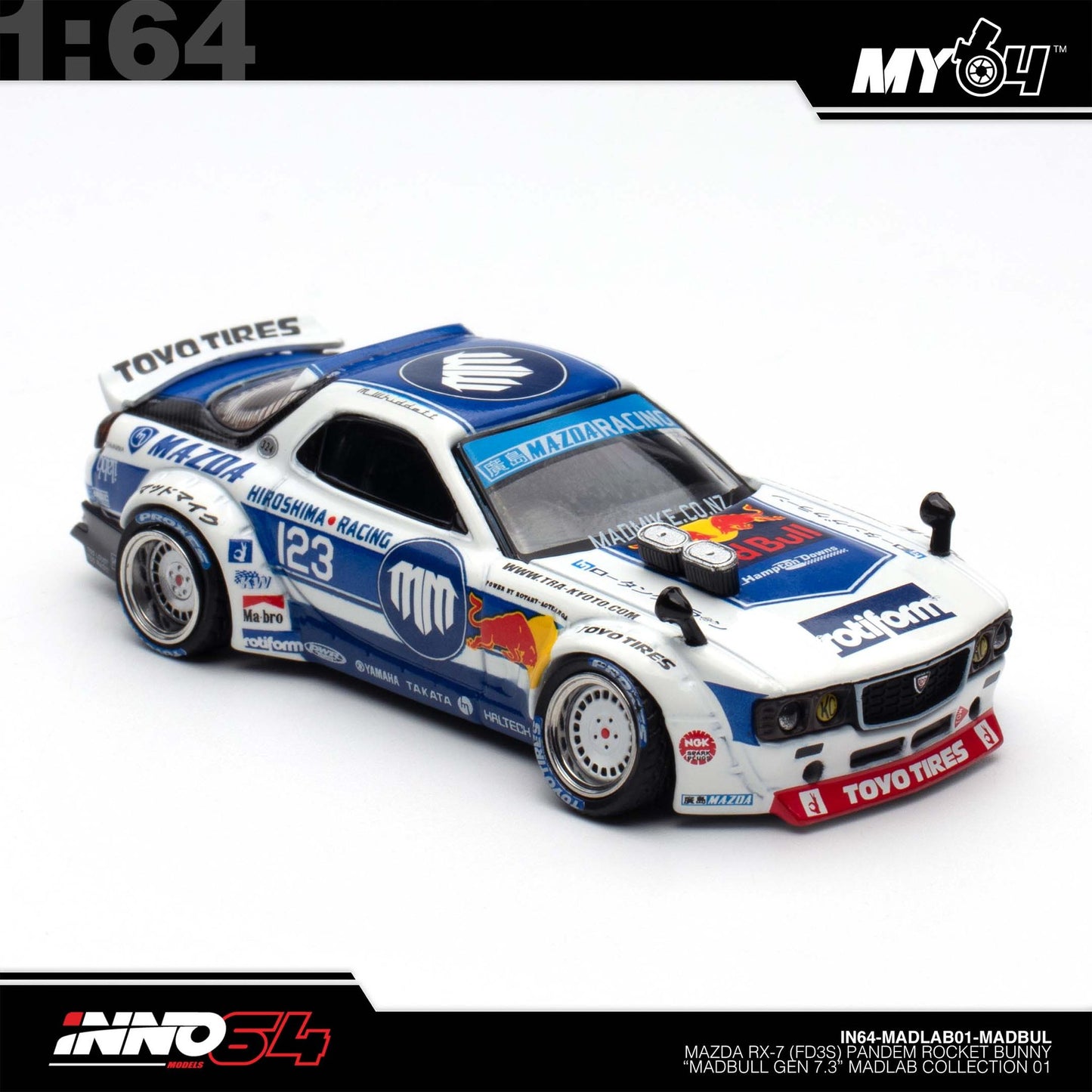 [INNO64] 1:64 Mazda RX7 (FD3S) "Pandem Rocket Bunny" MADBUL MADLAB COLLECTION 001
