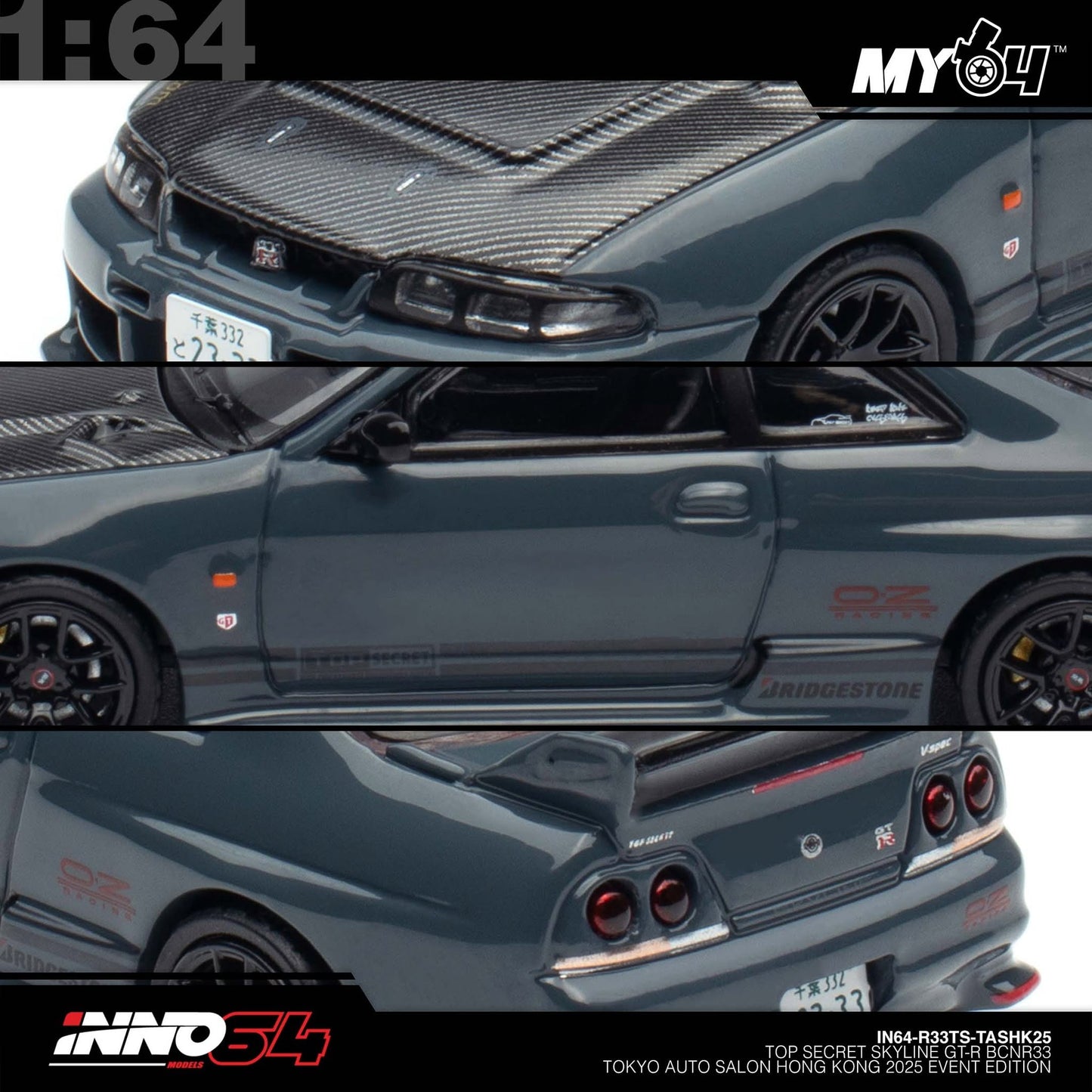 [INNO64] 1:64 "Top Secret" Nissan Skyline GT-R BCNR33 (TASHK25)