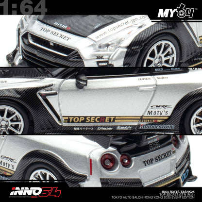 [INNO64] 1:64 Nissan GT-R (R35) "Top Secret" - Silver (TASHK25)