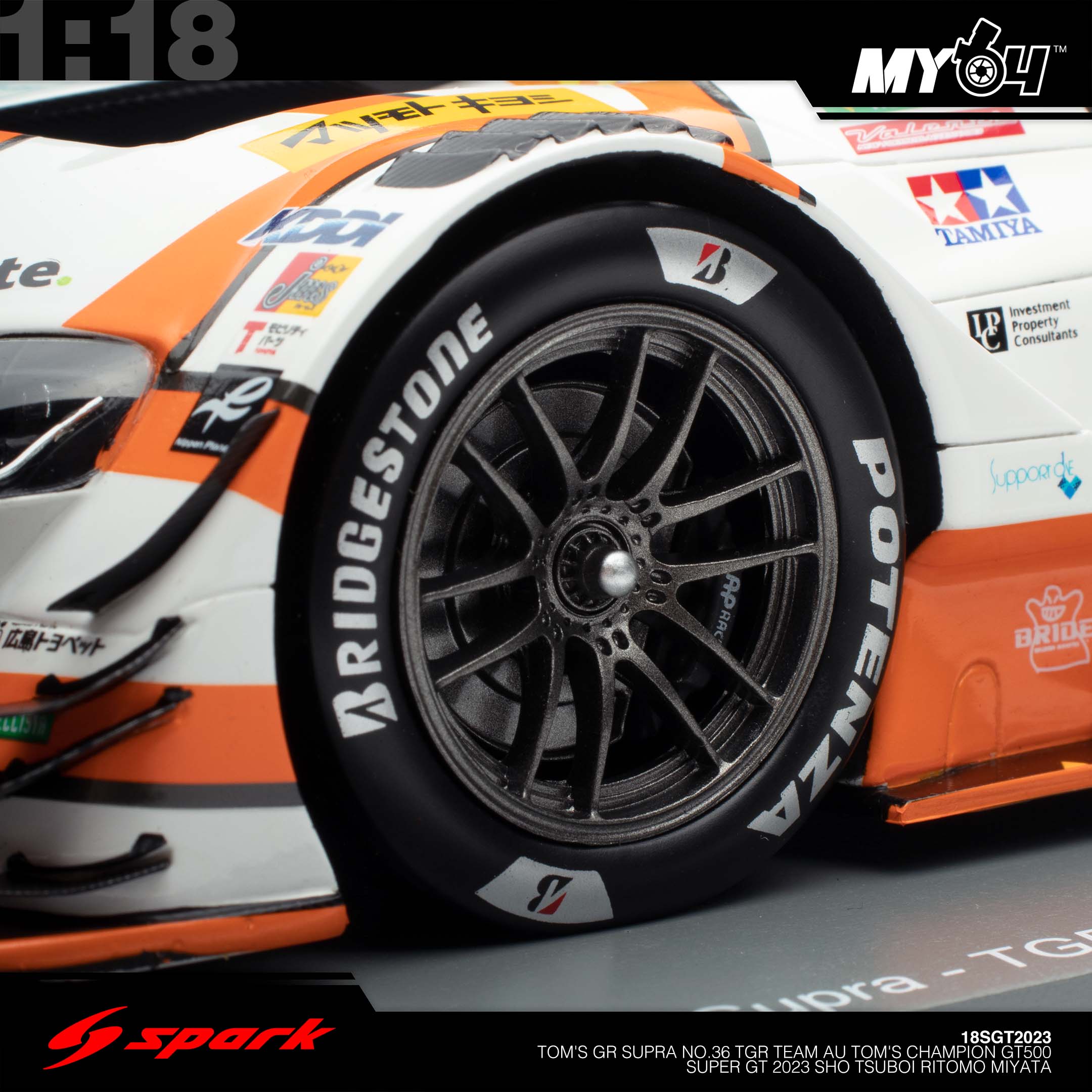 新品未開封【spark】au TOM’S GR Supra 2023 #36 1/43 Spark au TOM'S GR Supra No.36 TGR TEAM au TOM'S GT500 SUPER