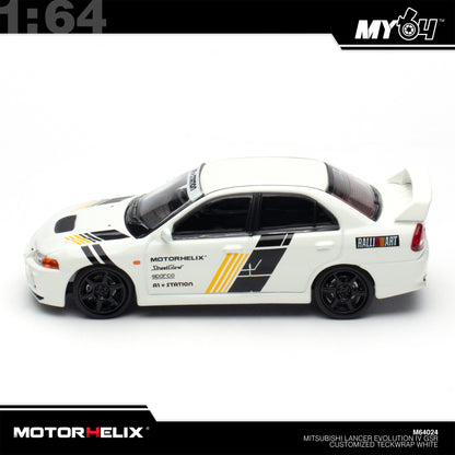 [Motorhelix] 1:64 Mitsubishi Lancer GSR Evolution IV Customized Teckwrap - White