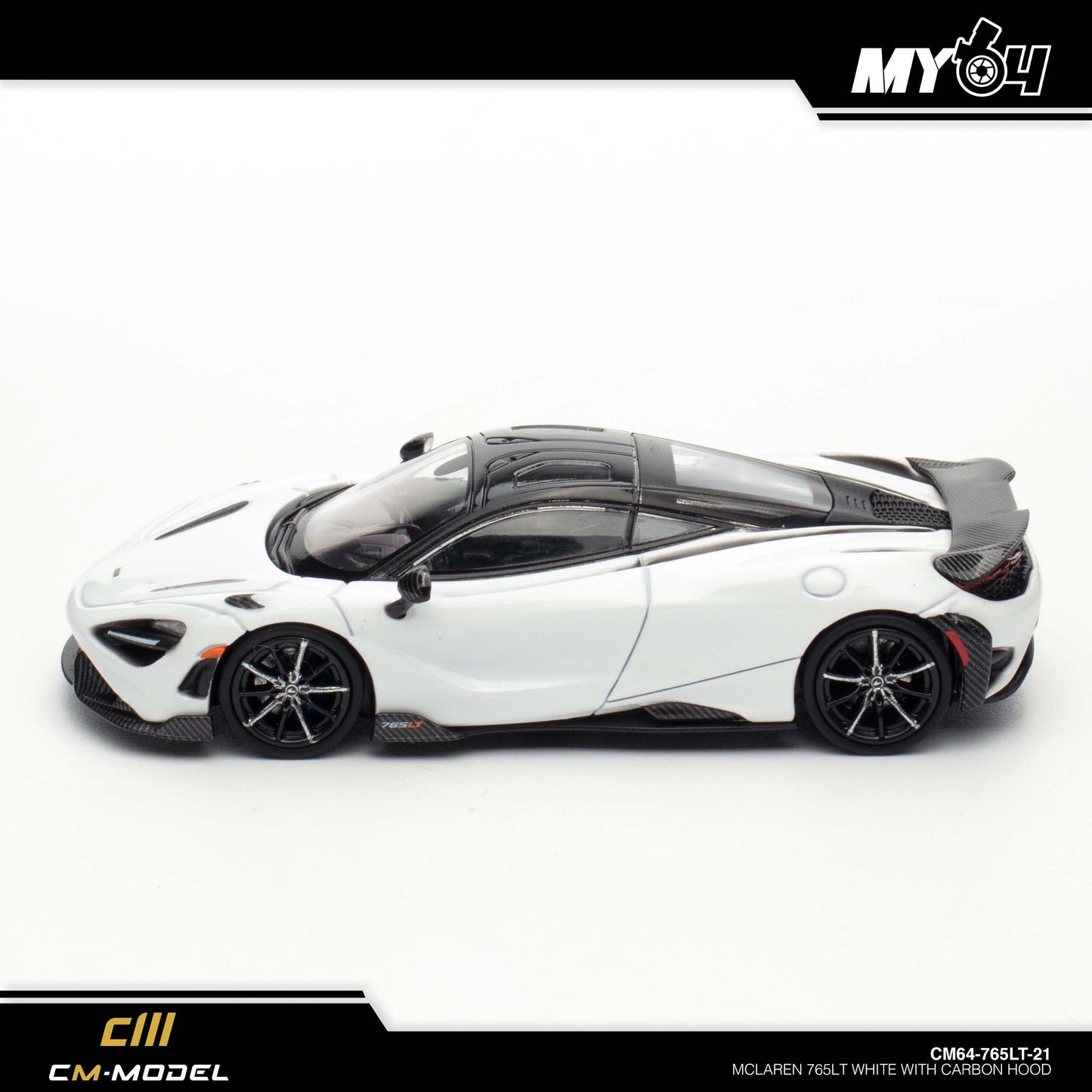 [CM Model] McLaren 765LT - White with Carbon Hood