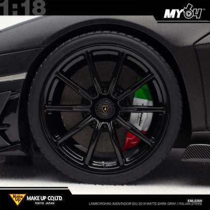 [Make Up] 1:18 Edilion Lamborghini Aventador SVJ 2018 (Nireo Wheel) - Matte Dark Gray / Italian Stripe (Carbon Package)