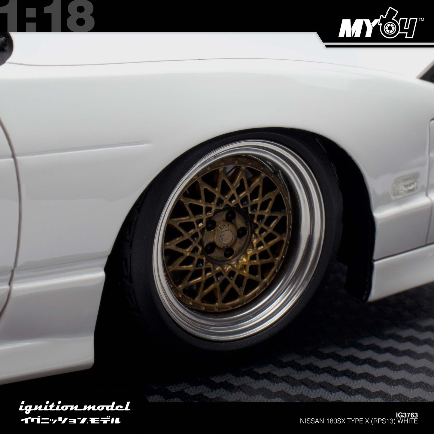 [Ignition Model 1:18 Nissan 180SX Type X (RPS13) - White