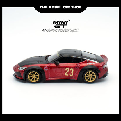 [MINI GT] CLDC Exclusive Magazine VOL3 with Nissan Z LB Nation Works Gem Red - English Version