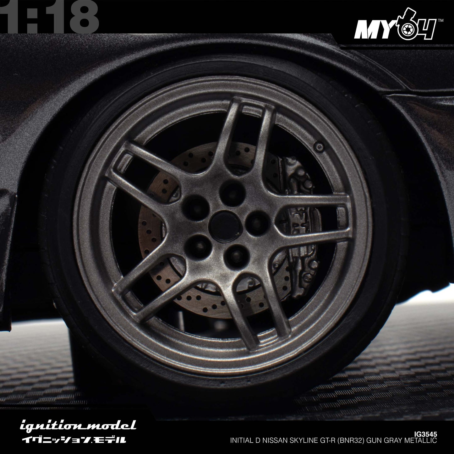 [Ignition Model] 1:18 Initial D Nissan Skyline GT-R (BNR32) - Gun Gray Metallic