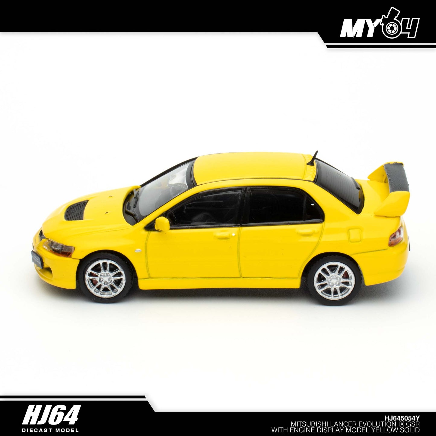 [Hobby Japan] Mitsubishi Lancer Evolution 9 GSR with Engine Display Model - Yellow Solid