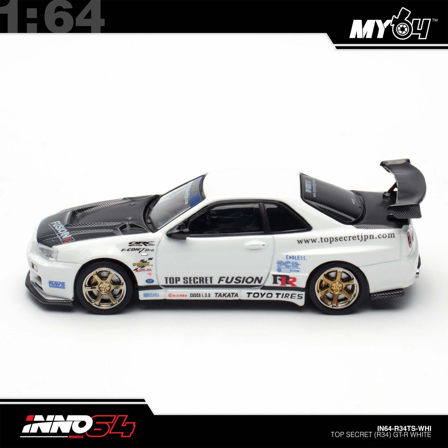 [INNO64] 1:64 Top Secret R34 GT-R - White