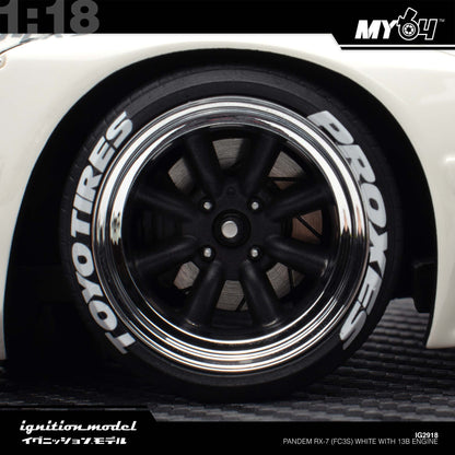 [Ignition Model] Pandem RX-7 (FC3S) - White With 13B Engine