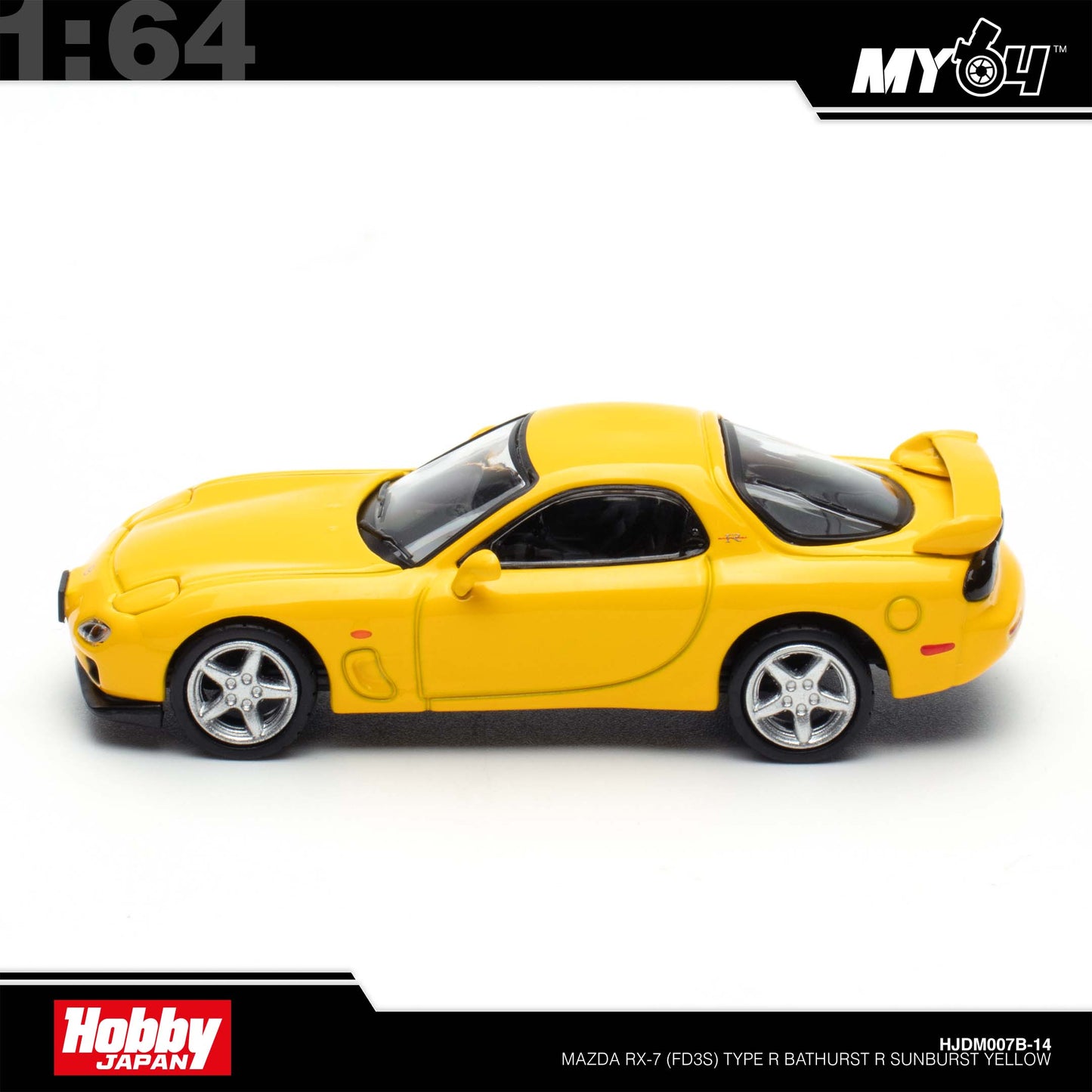 [Hobby Japan] 1:64 Mazda RX-7 (FD3S) Type R Bathurst R - Sunburst Yellow