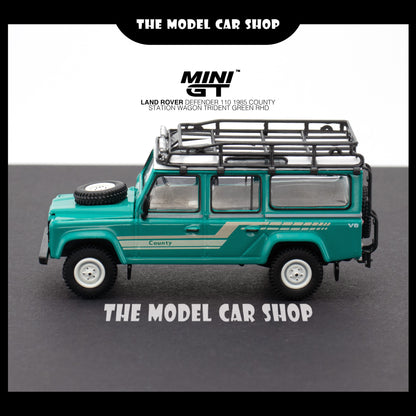 [MINI GT] Land Rover Defender 110 1985 County Station Wagon - Trident Green