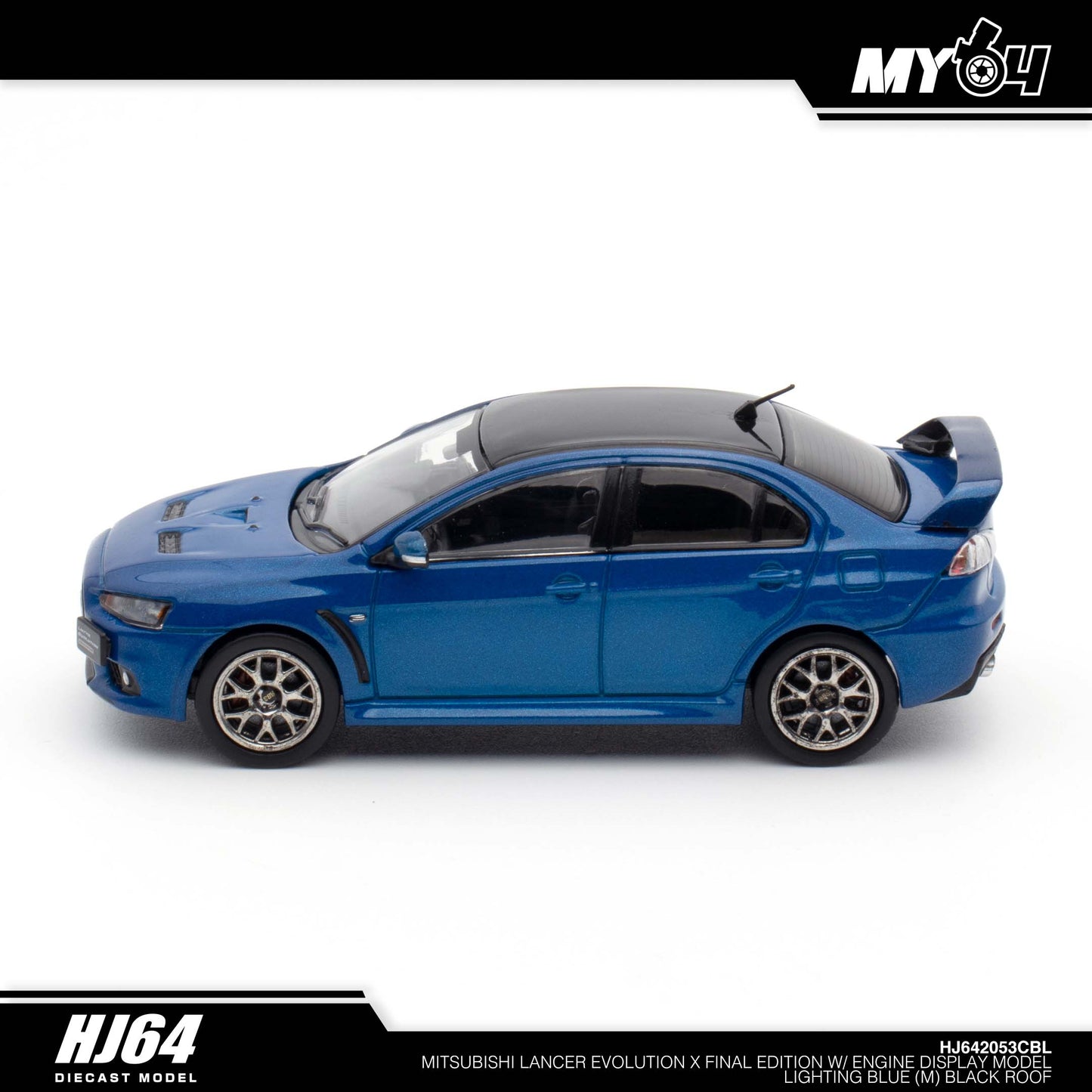 [Hobby Japan] Mitsubishi Lancer Evolution Ⅹ FINAL EDITION With Engine Display Model Black Roof - Lightning Blue Mica