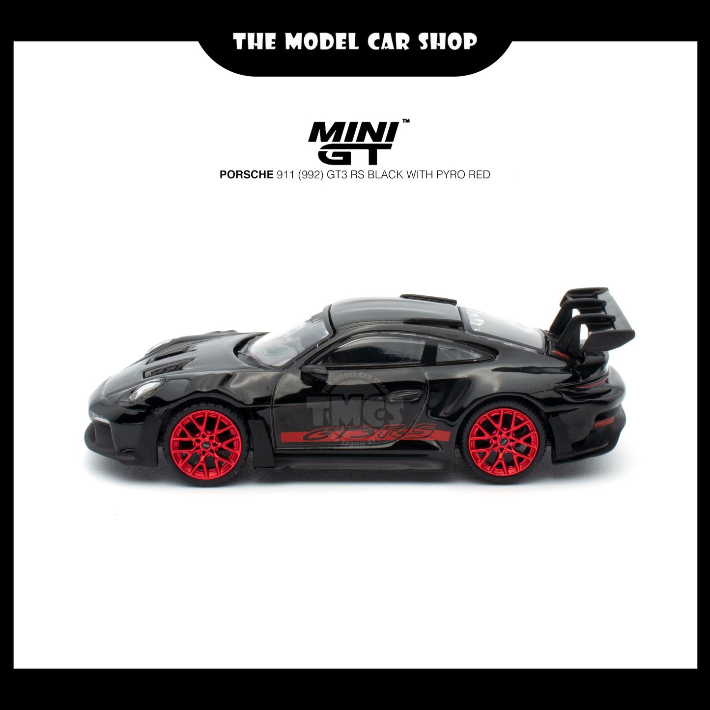 [MINI GT] Porsche 911 (992) GT3 RS Black with Pyro Red (UNSEAL)