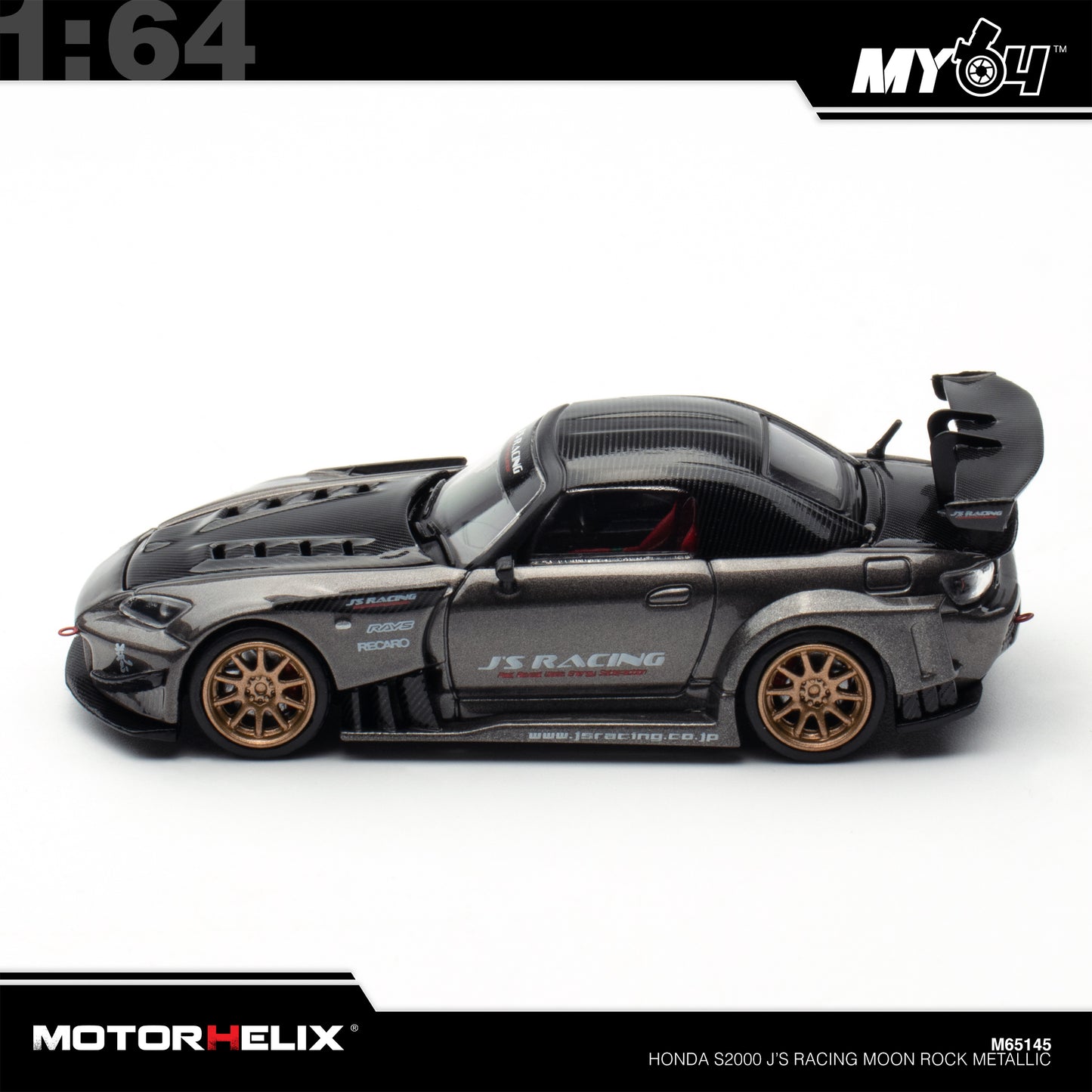 [Motorhelix] 1:64 Honda S2000 J'S Racing - Moon Rock Metallic