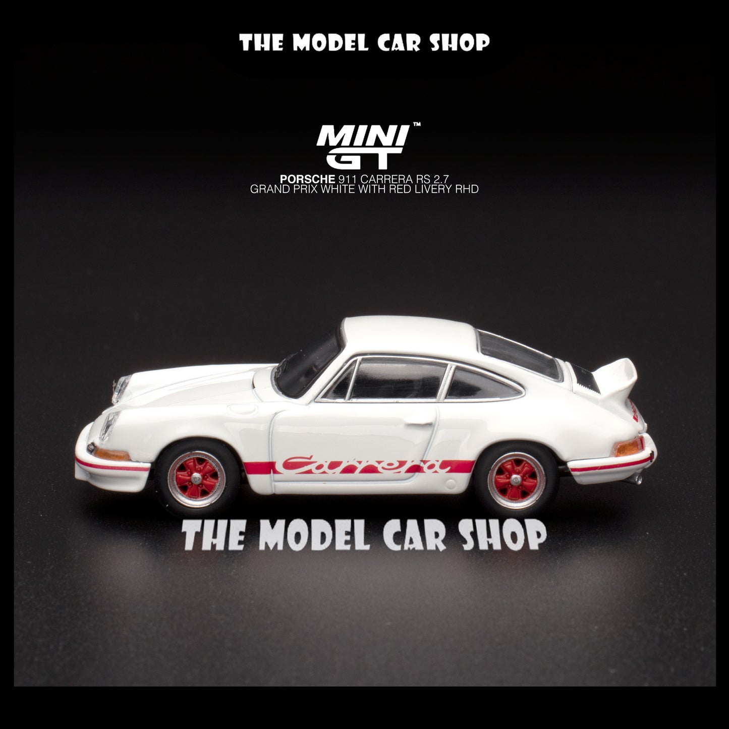 [Mini GT] Porsche 911 Carrera RS 2.7 Grand Prix White With Red Livery