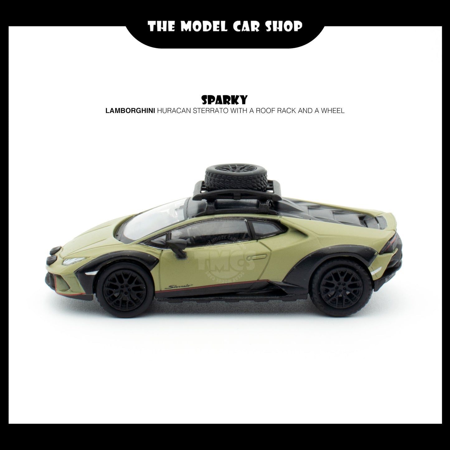 [Sparky] Lamborghini Huracán Sterrato with a roof rack and a wheel - Green