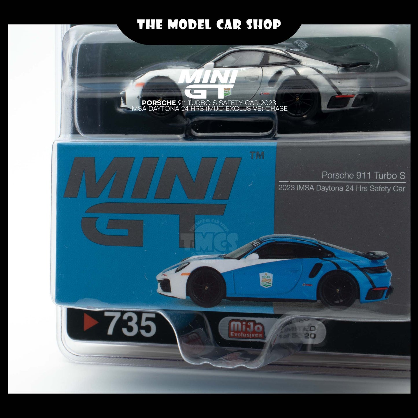 [MINI GT] Porsche 911 Turbo S Safety Car 2023 IMSA Daytona 24 Hrs (Mijo Exclusive)