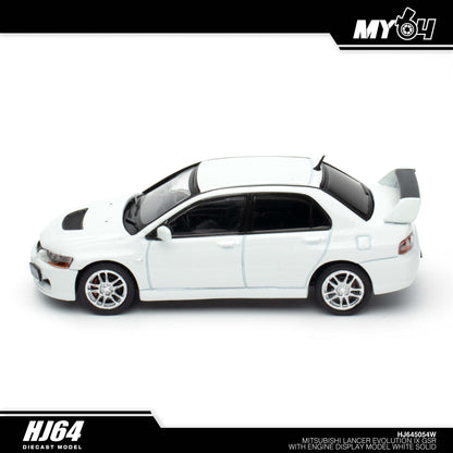 [Hobby Japan] Mitsubishi Lancer Evolution 9 GSR with Engine Display Model - White Solid