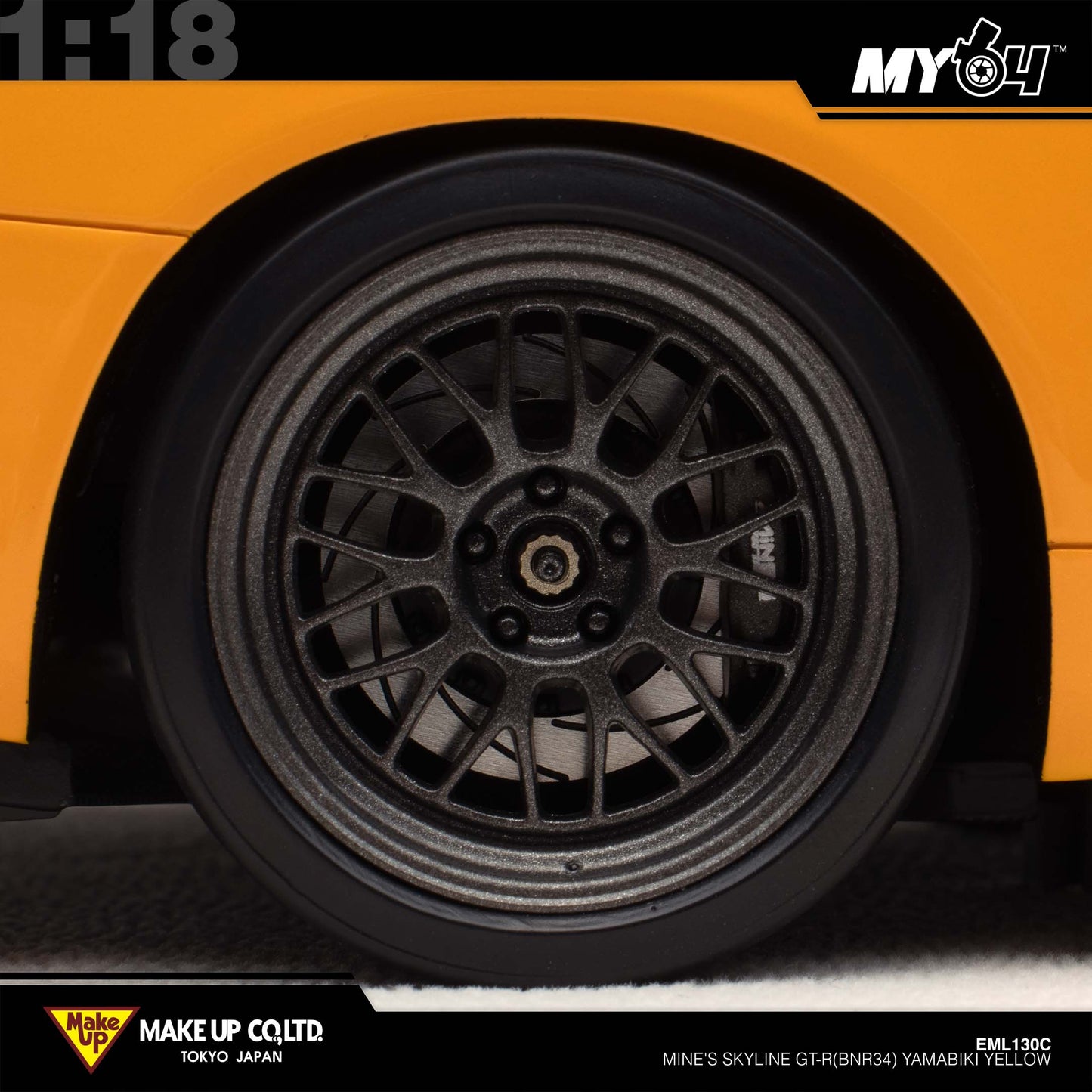 [Make Up] 1:18 Edilion BUILT BY LEGENDS Mine's Skyline GT-R(BNR34) - YAMABIKI Yellow (Pearl Yellow)