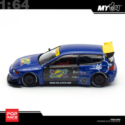 [Pop Race] 1:64 Pandem Civic EG6 - Blue/Black