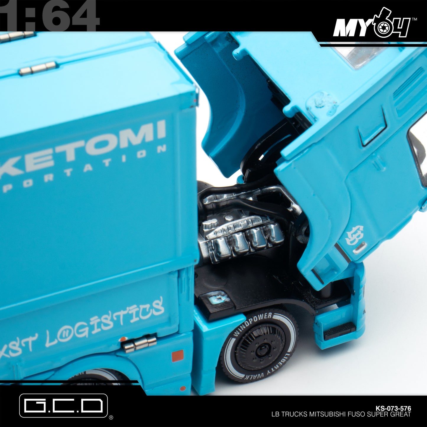 [GCD] 1:64 LB Trucks Mitsubishi Fuso Super Great - Baby Blue (CTE)