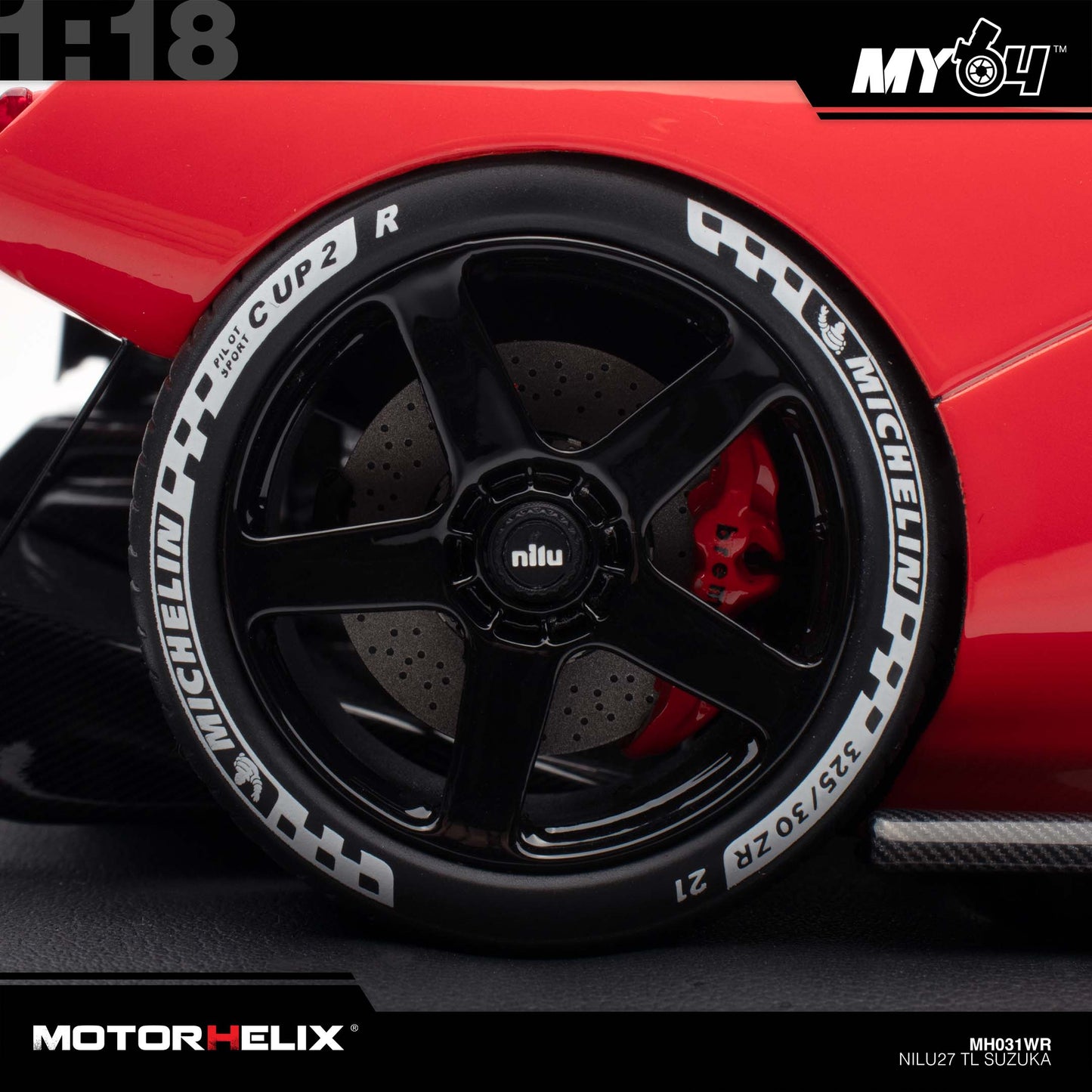 [Motorhelix] 1:18 Nilu TL Suzuka - White/Red #27