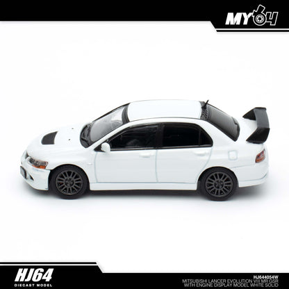 [Hobby Japan] Mitsubishi Lancer Evolution 8 MR GSR with Engine Display Model - White Solid