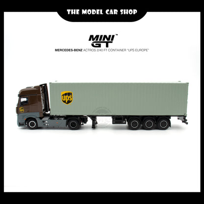 [MINI GT] Mercedes-Benz Actros  w/ 40 Ft Container " UPS Europe" (UNSEAL ITEM)