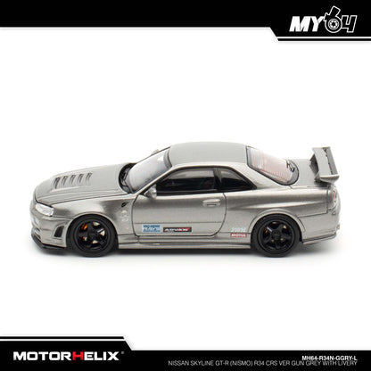 [Motorhelix] Nissan Skyline GT-R (Nismo) R34 CRS VER - Gun Grey with Livery