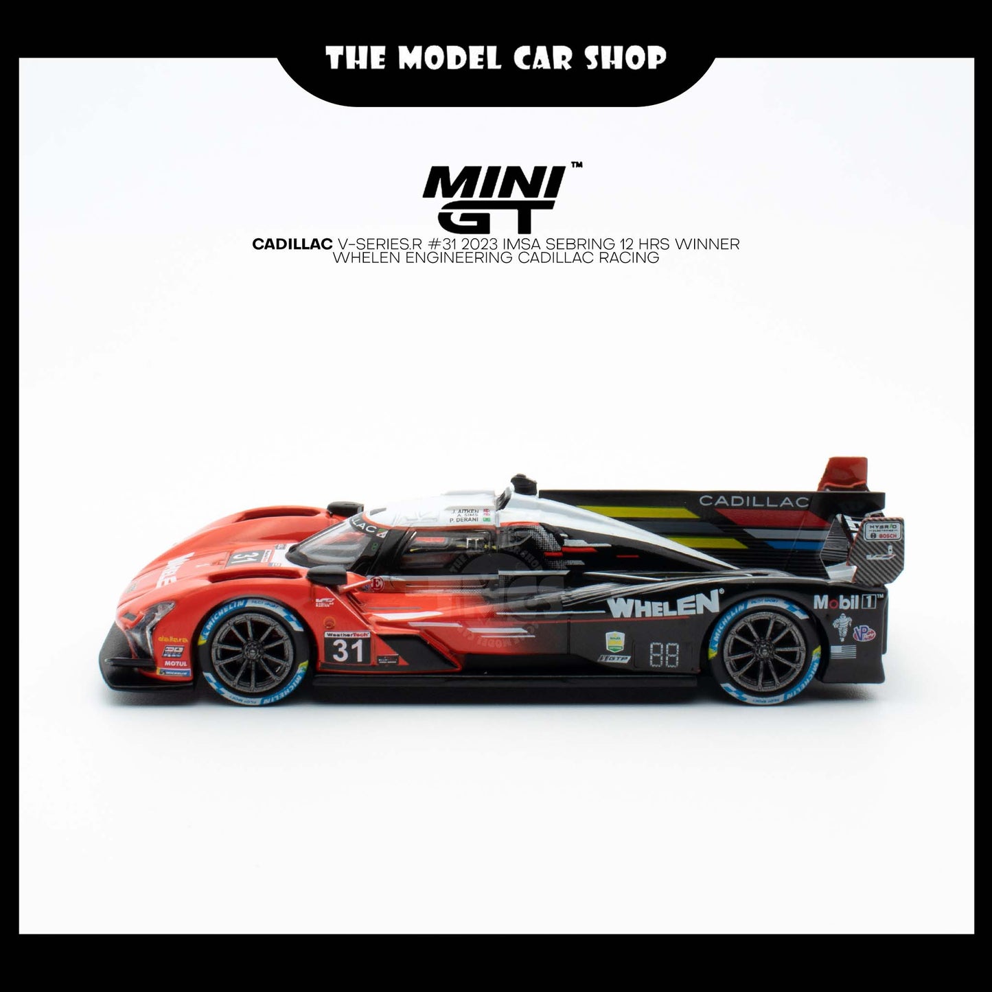 [MINI GT] Cadillac V-Series.R #31 Whelen Engineering Cadillac Racing 2023 IMSA Sebring 12 Hrs Winner