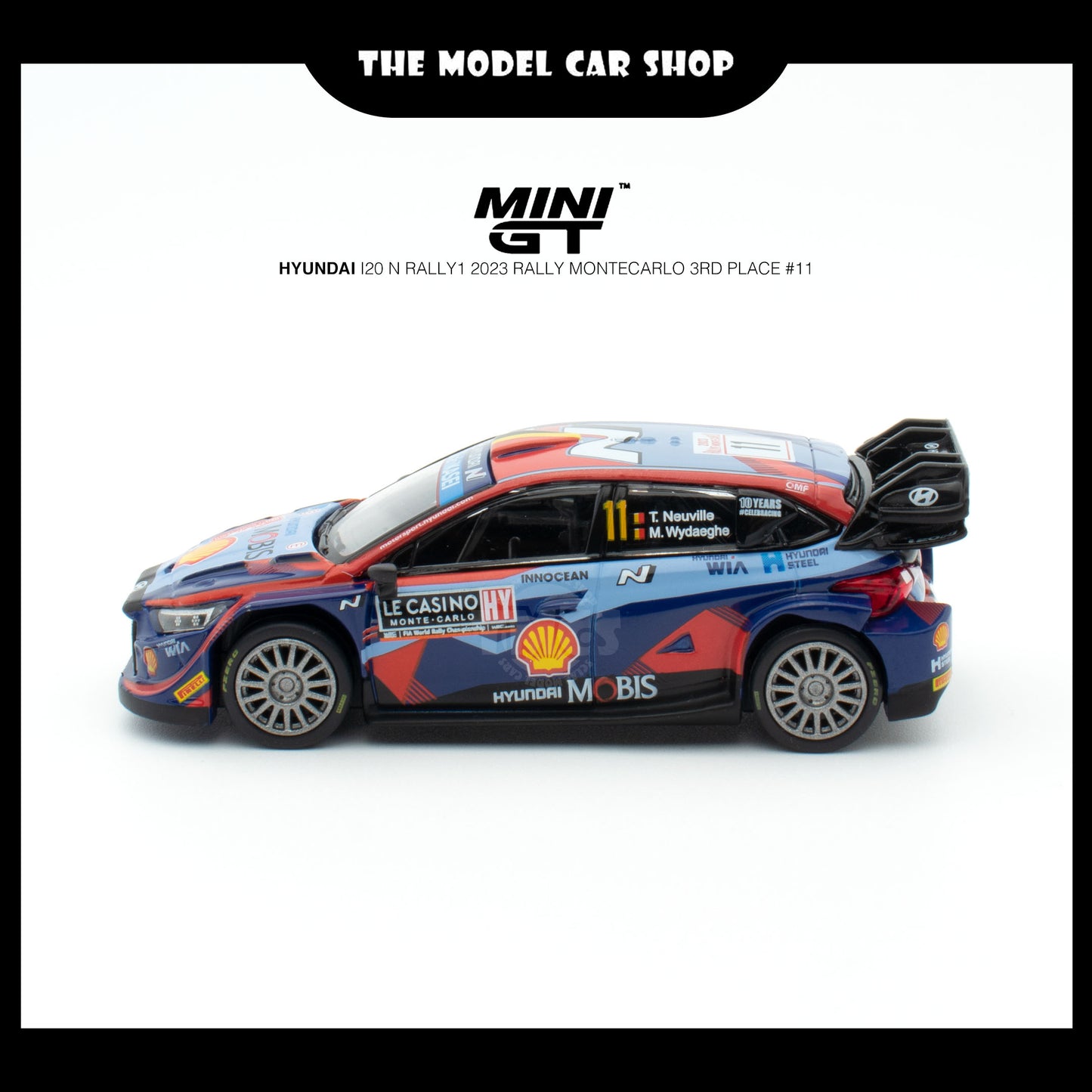 [MINI GT] Hyundai i20 N Rally1 2023 Rally MonteCarlo 3rd Place #11 (UNSEAL)