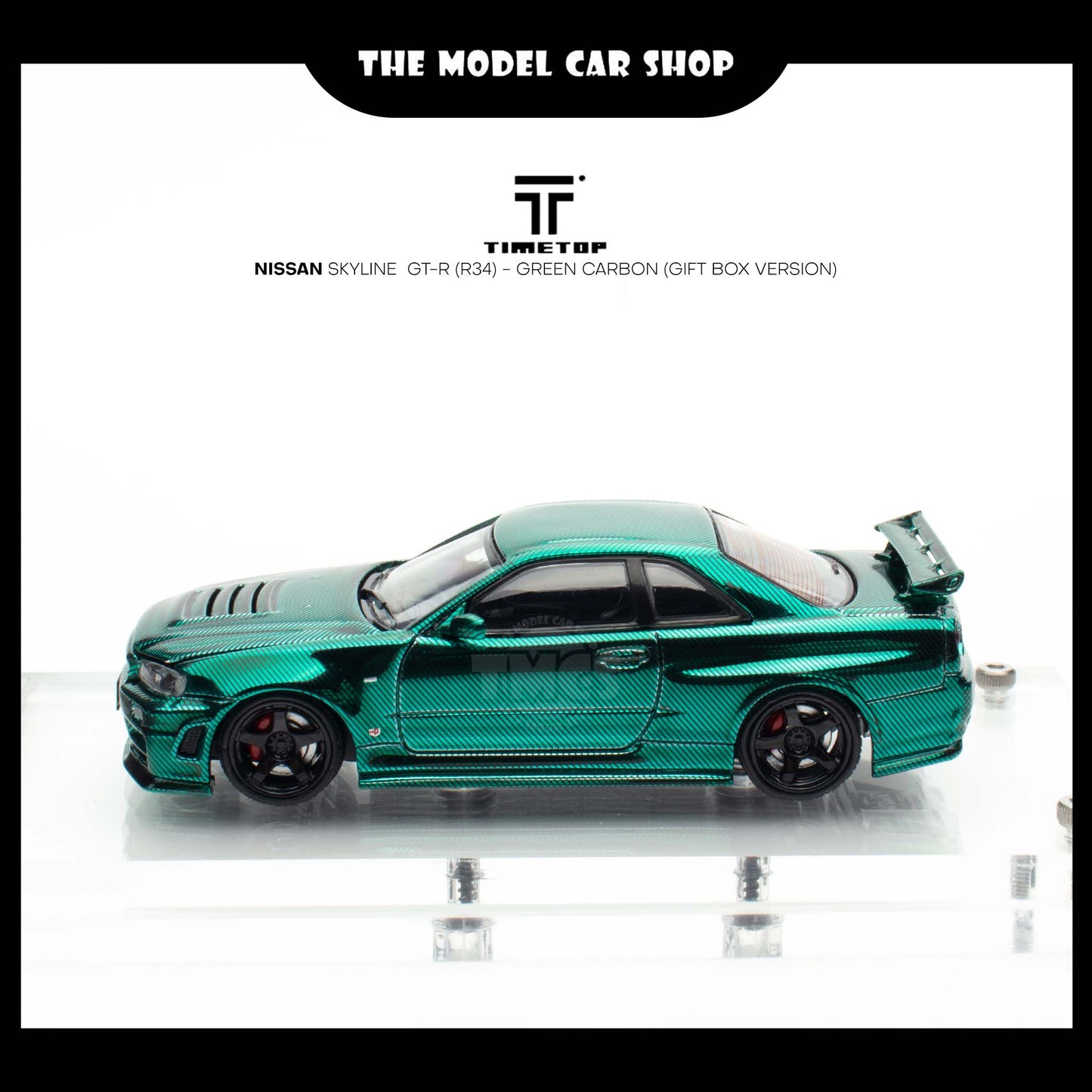 [Time Top] Nissan Skyline  GT-R (R34)- Green Carbon (Gift Box Version)