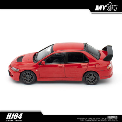 [Hobby Japan] Mitsubishi Lancer Evolution 8 MR GSR with Engine Display Model - Red Solid