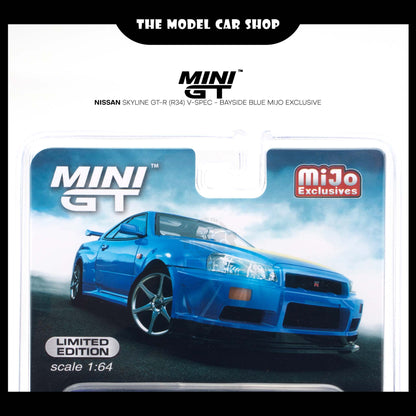 [MINI GT] Nissan Skyline GT-R (R34) V-Spec - Bayside Blue Mijo Exclusive