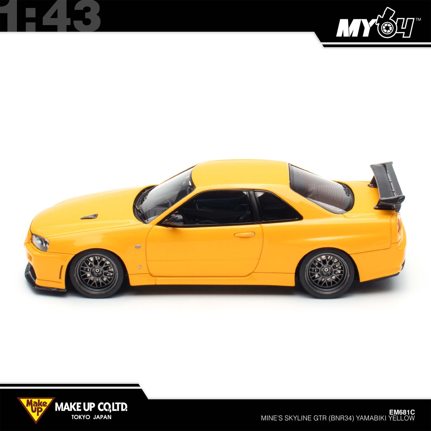 [Make Up] 1:43 Edilion BUILT BY LEGENDS Mine's Skyline GT-R(BNR34)  - YAMABIKI Yellow (Pearl Yellow)