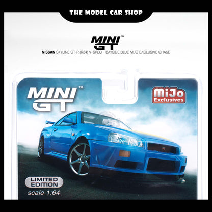 [MINI GT] Nissan Skyline GT-R (R34) V-Spec - Bayside Blue Mijo Exclusive