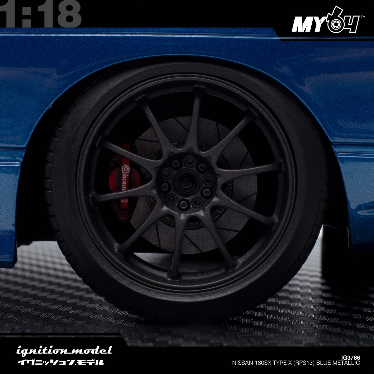 [Ignition Model]  1:18  Nissan 180SX Type X (RPS13) - Blue Metallic