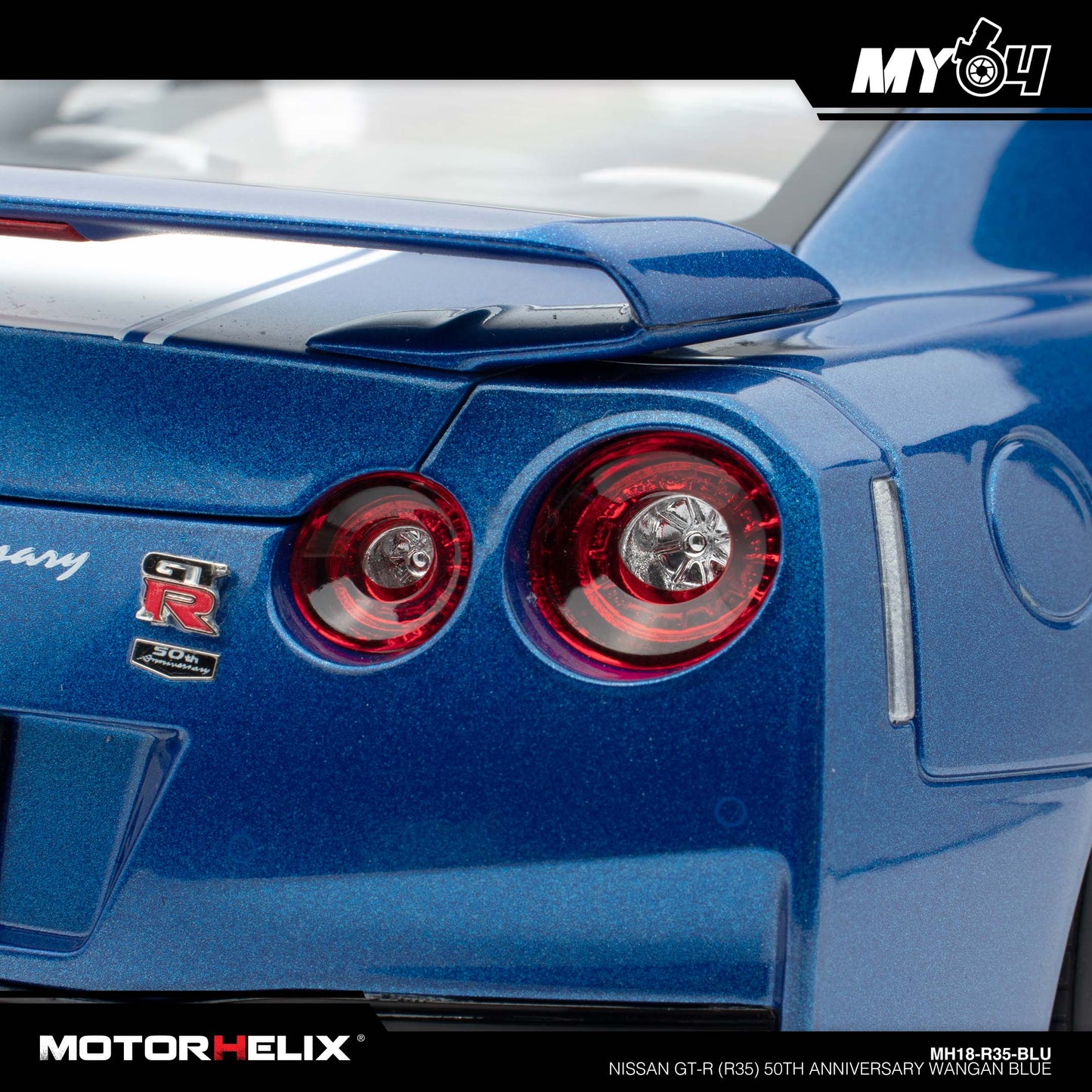 [Motorhelix] 1/18 Nissan GT-R (R35) 50th Anniversary - Wangan Blue