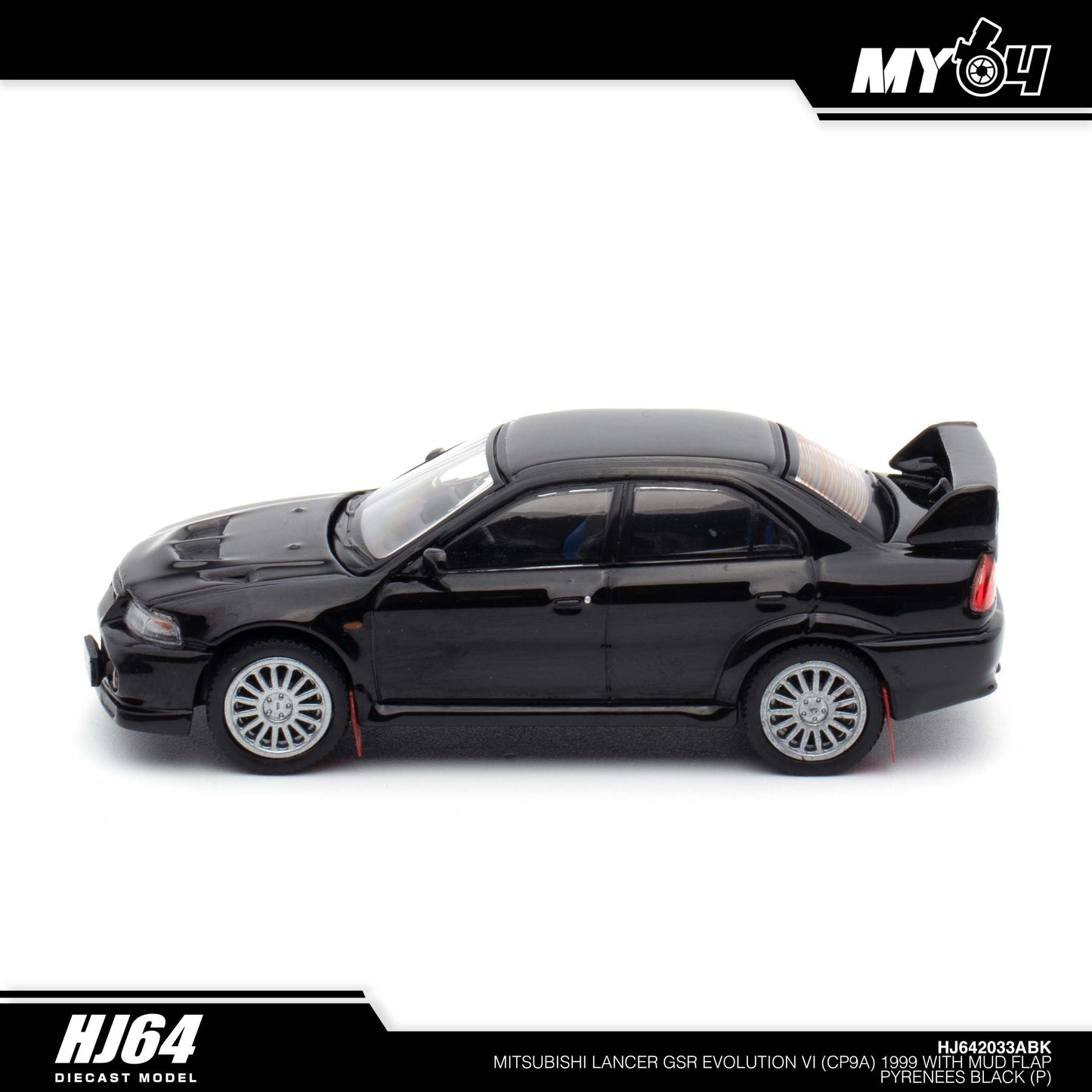 [Hobby Japan] Mitsubishi Lancer GSR Evolution 6 (CP9A) 1999 with Mud Flap - Pyreness Black