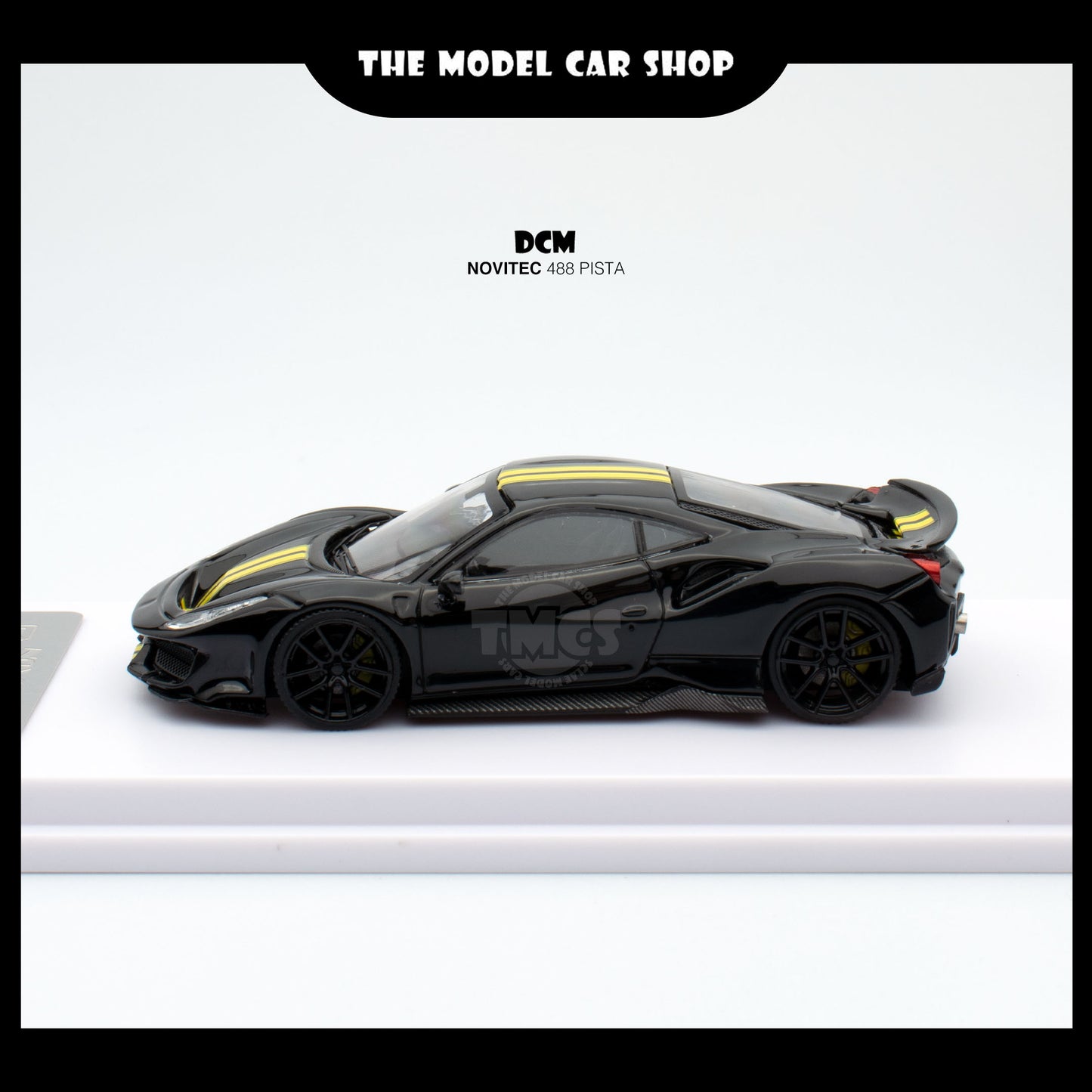 [DCM] Novitec 488 Pista - Metallic Black with Double Yellow Stripe