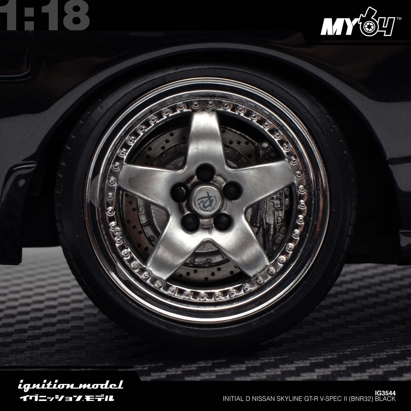 [Ignition Model] 1:18 Initial D Nissan Skyline GT-R V-SpecII (BNR32) - Black