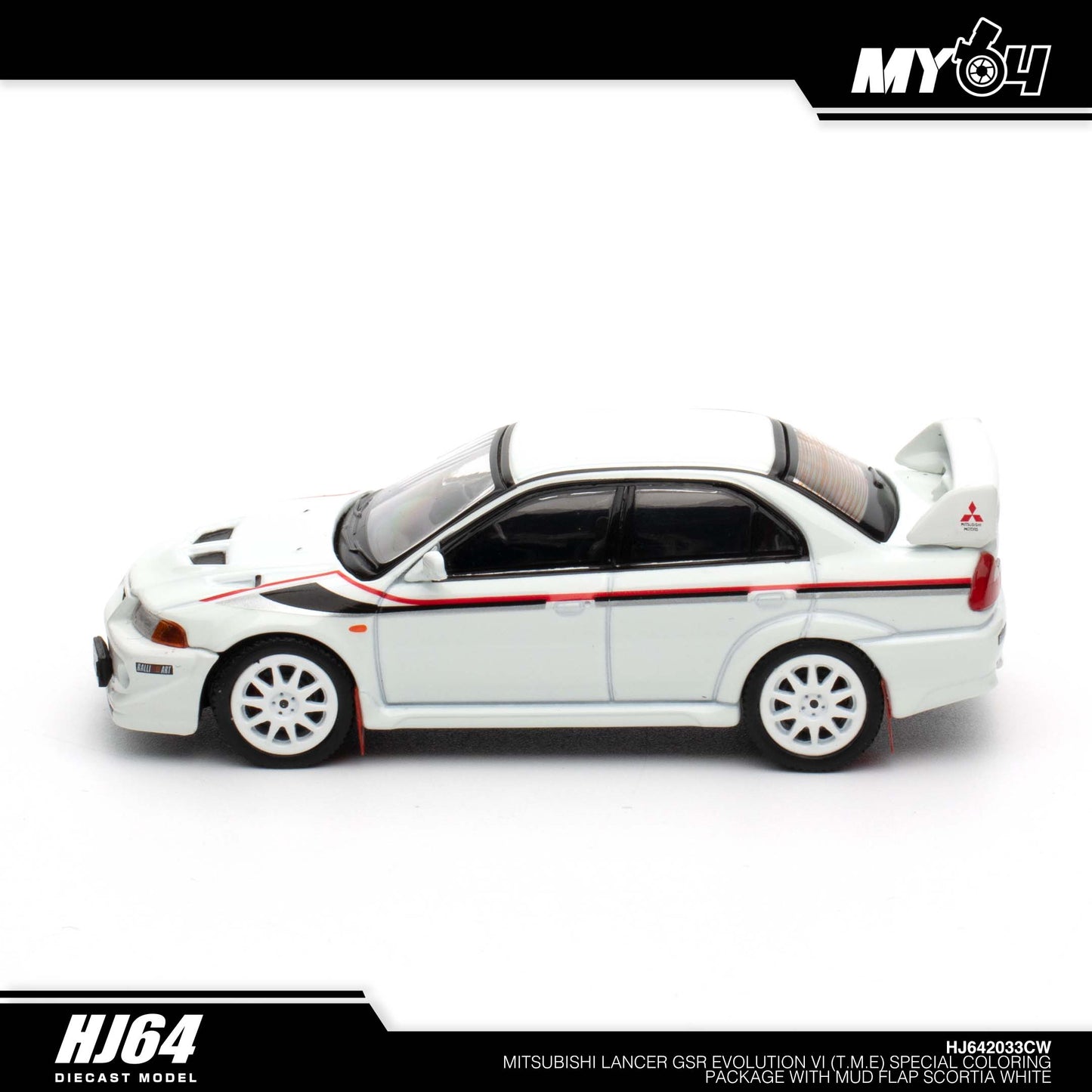 [Hobby Japan] Mitsubishi Lancer GSR Evolution 6 (T.M.E.) Special Coloring Package (GF-CP9A) 2000 with Mud Flap - Scortia White