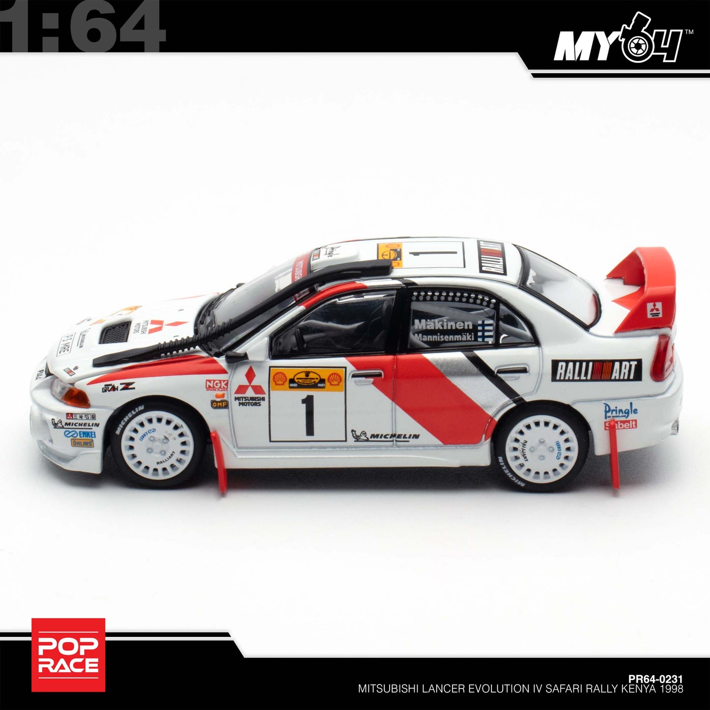 [Pop Race] 1:64 Mitsubishi Lancer Evolution IV Safari Rally Kenya 1998